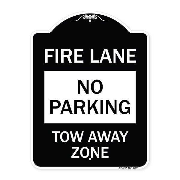 No Parking Tow-Away Zone Heavy-Gauge Aluminum Architectural Sign, 24" x 18", BW-1824-23605